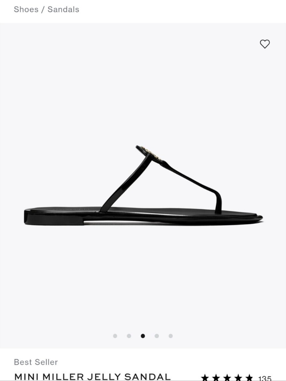 Tory Burch Black Jelly Thong Sandals Mini Miller Logo Size 9 - Picture 11 of 13